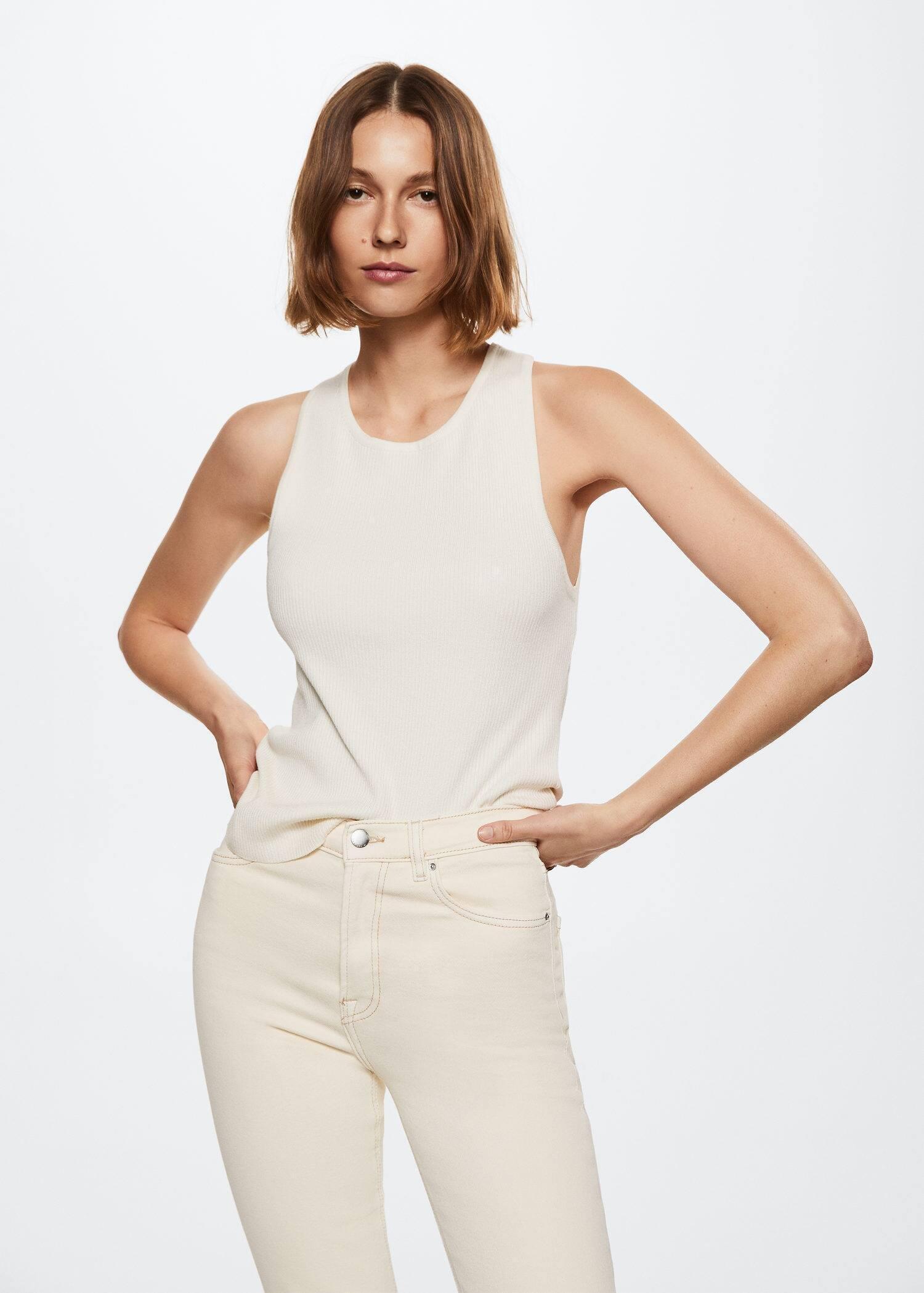 White High-Waist Bootcut Jeans, , large image number 0