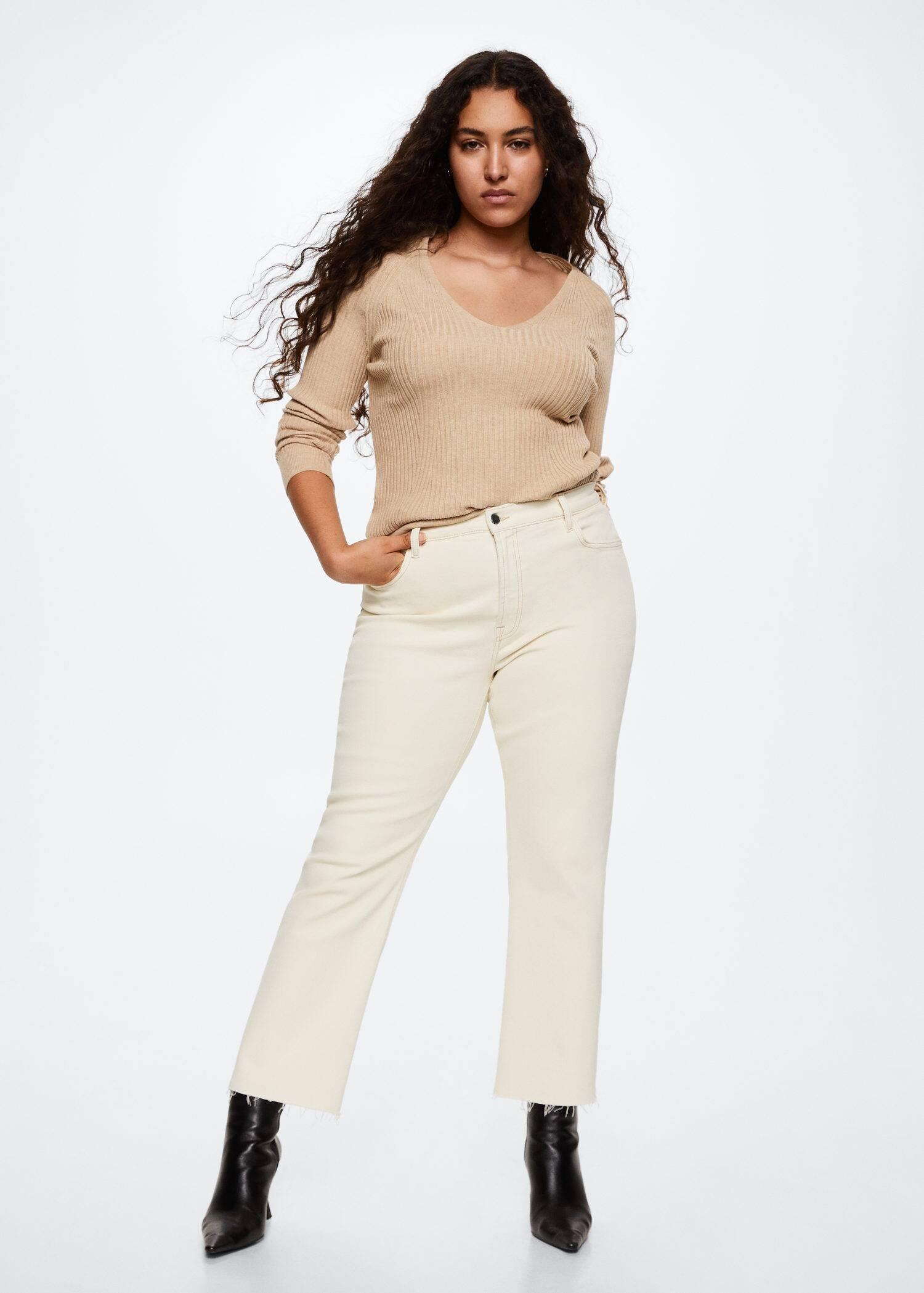 White High-Waist Bootcut Jeans, , large image number 6