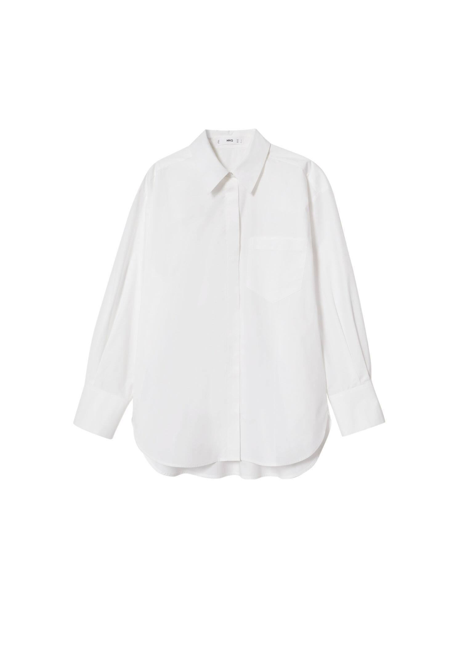 natural white Oversize cotton shirt, , large image number 2