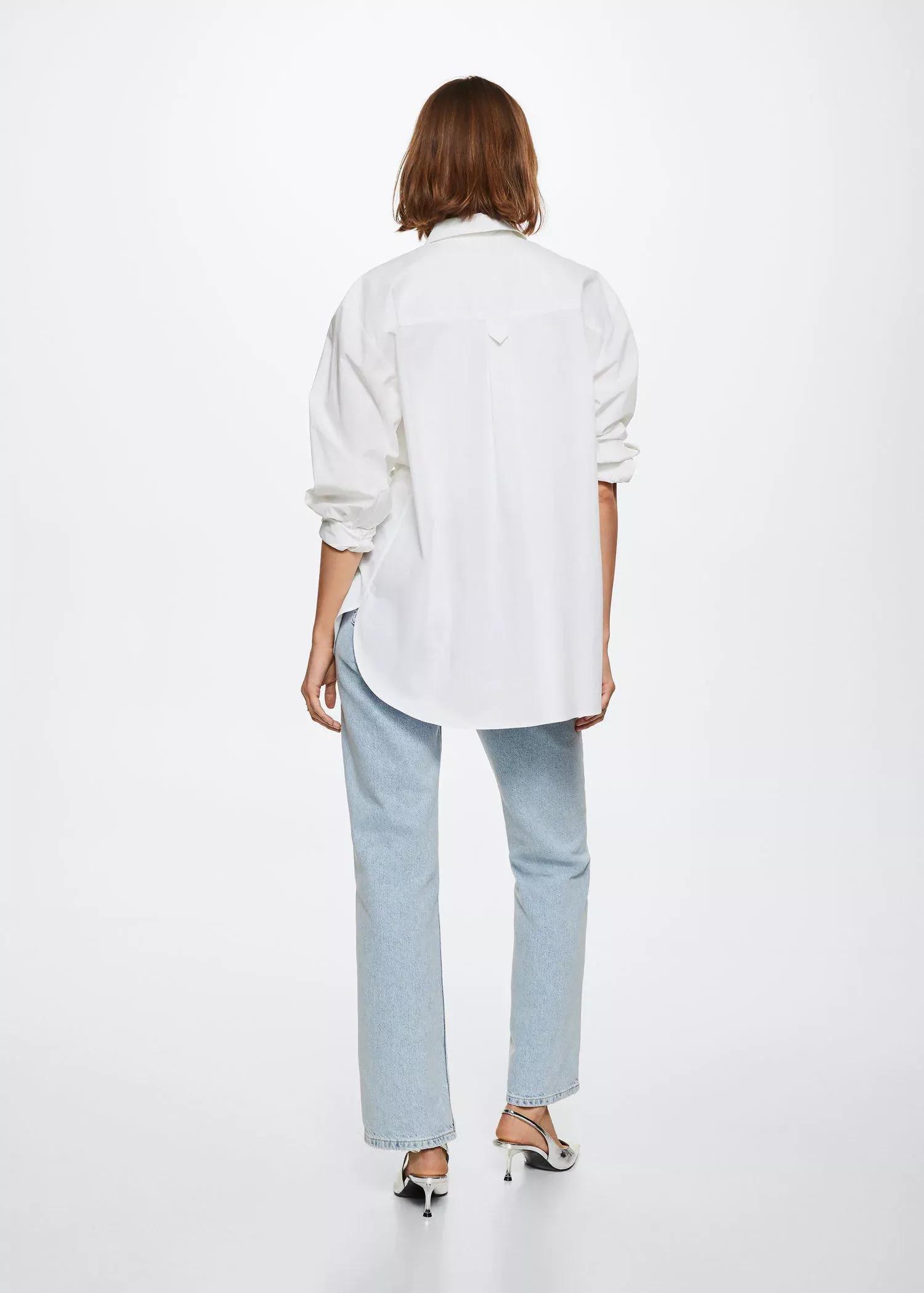 natural white Oversize cotton shirt, , large image number 7