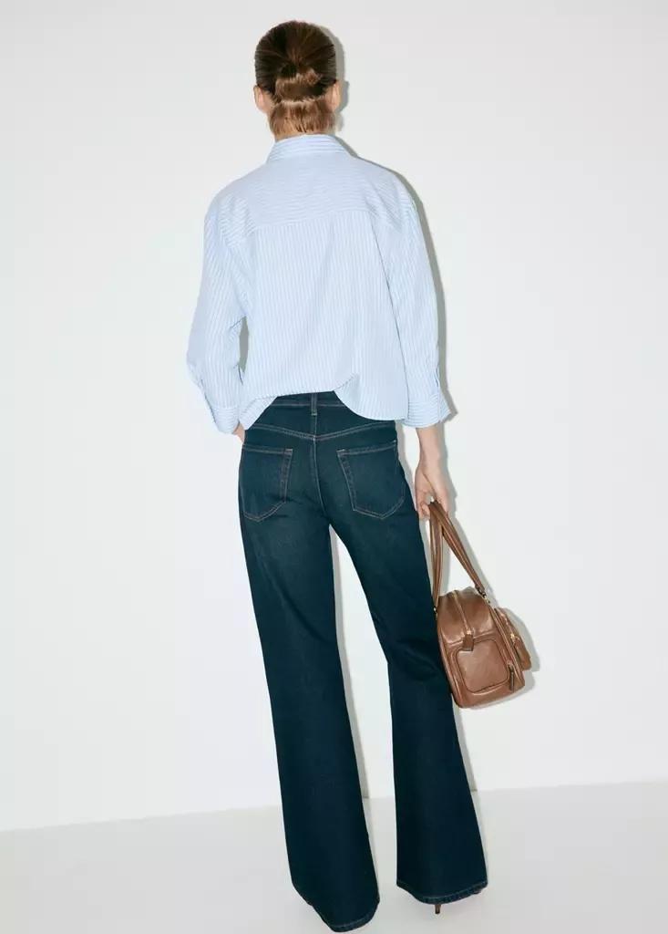 Blue Striped Straight Shirt, , medium