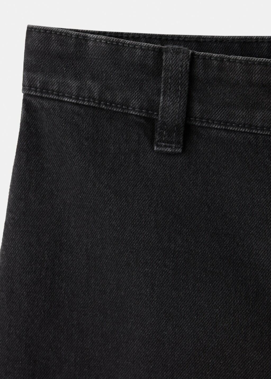 Black Catherin Culotte High-Rise Jeans, Open Grey, medium