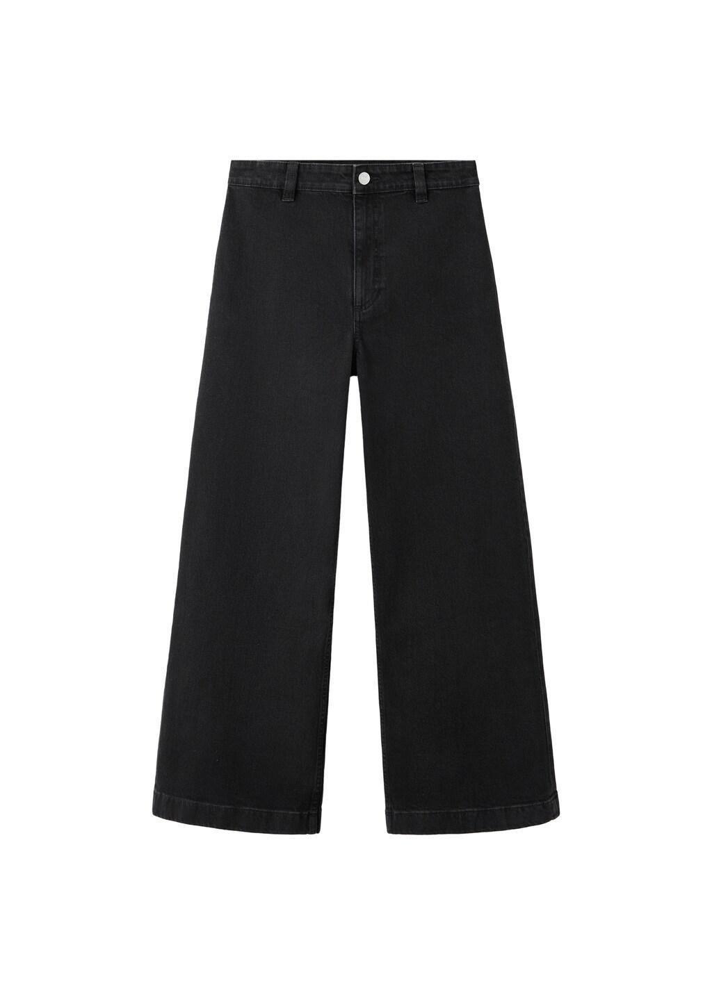 Black Catherin Culotte High-Rise Jeans, Open Grey, medium