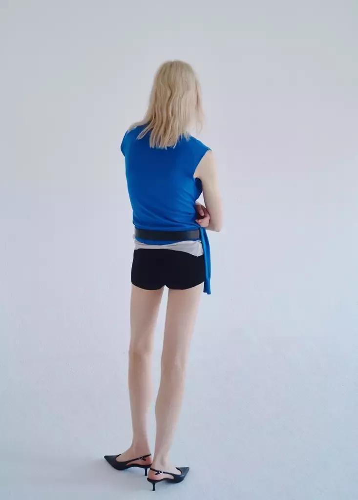 Blue Knit Gilet With Knot Detail, Medium Blue, medium