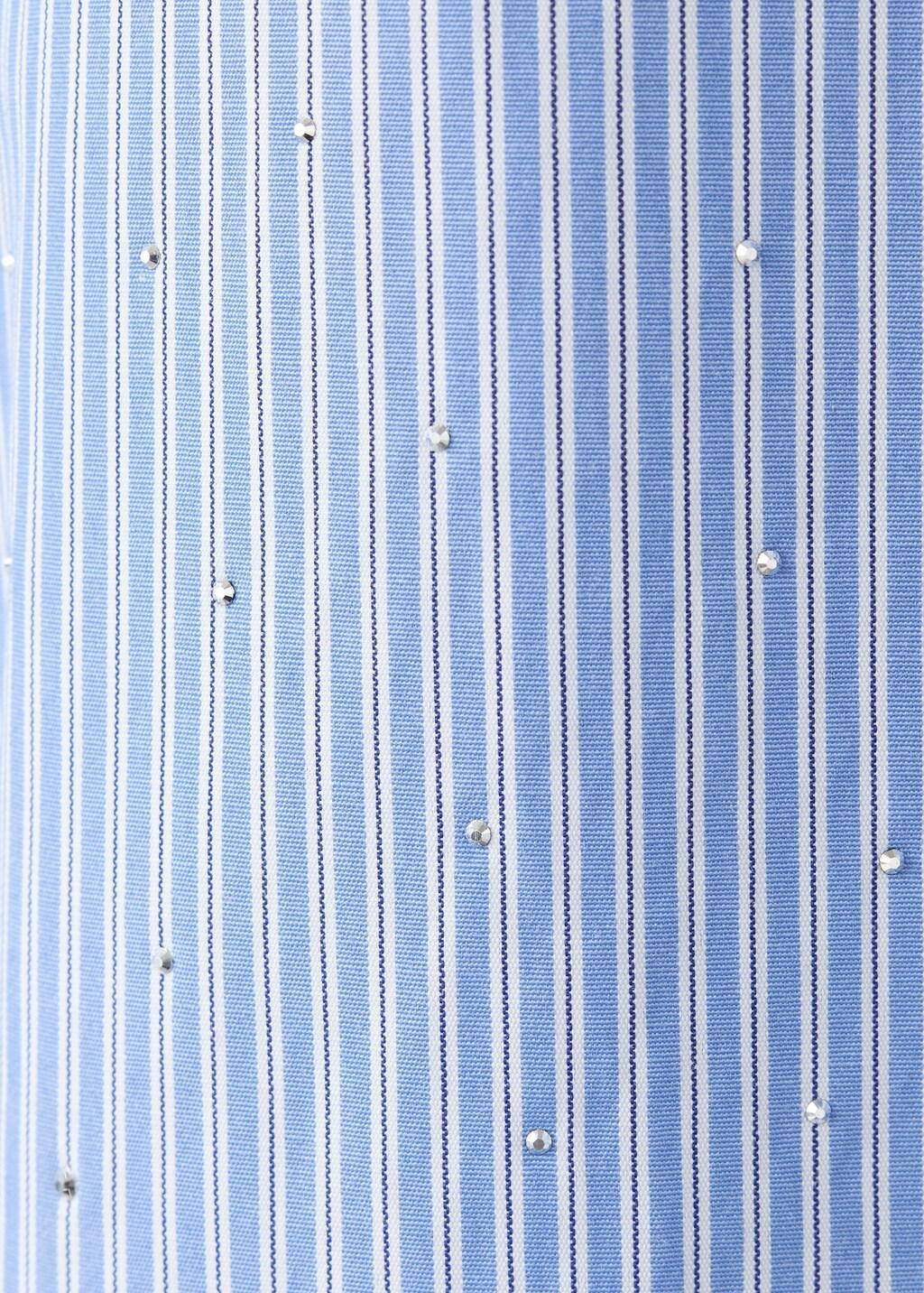 Blue Striped Shirt With Strass, Light-Pastel Blue, large image number 4