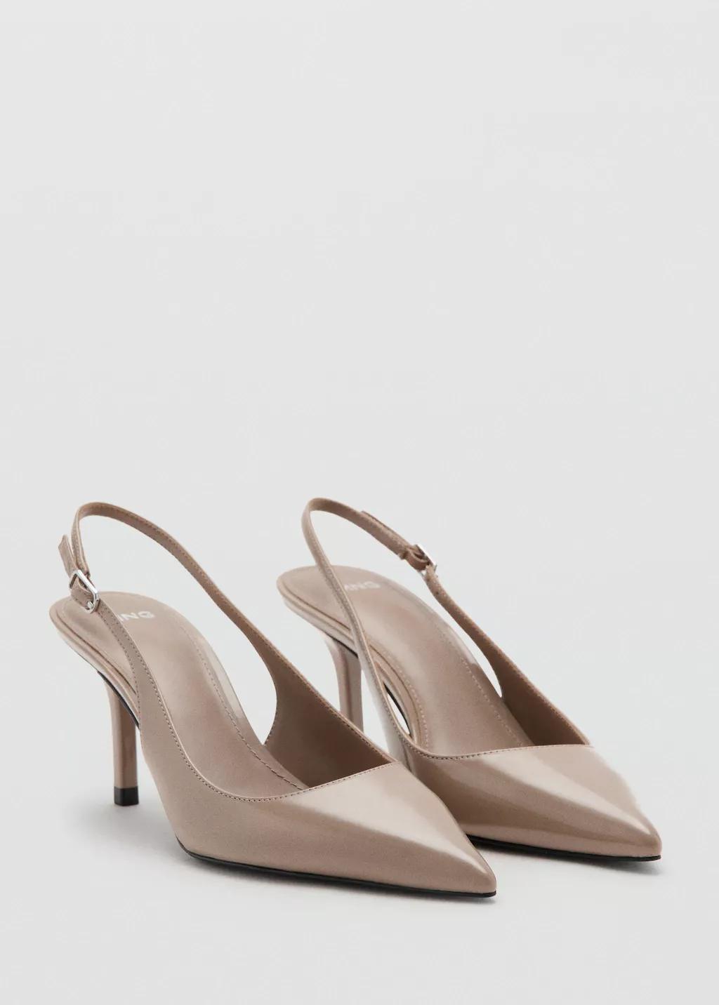Beige Patent Leather High Heels, Light-Pastel Pink, medium