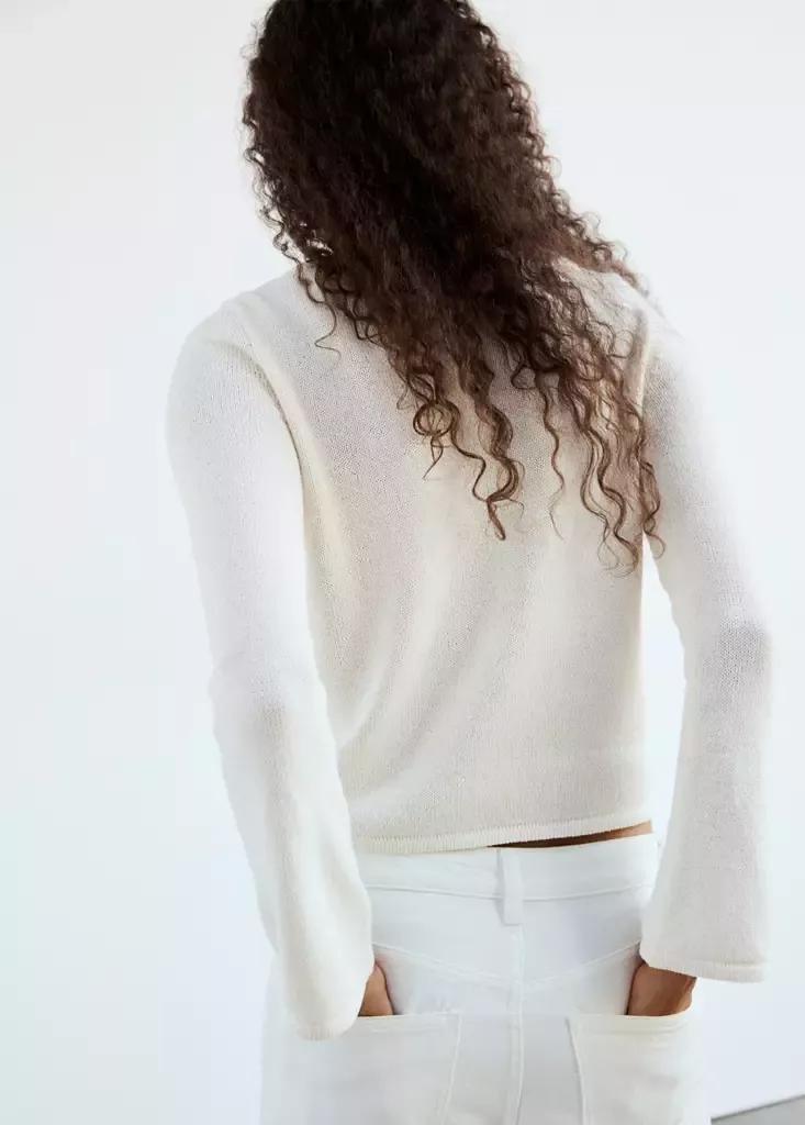 LIGHT BEIGE Boat-neck knitted sweater, Light Beige, large image number 2