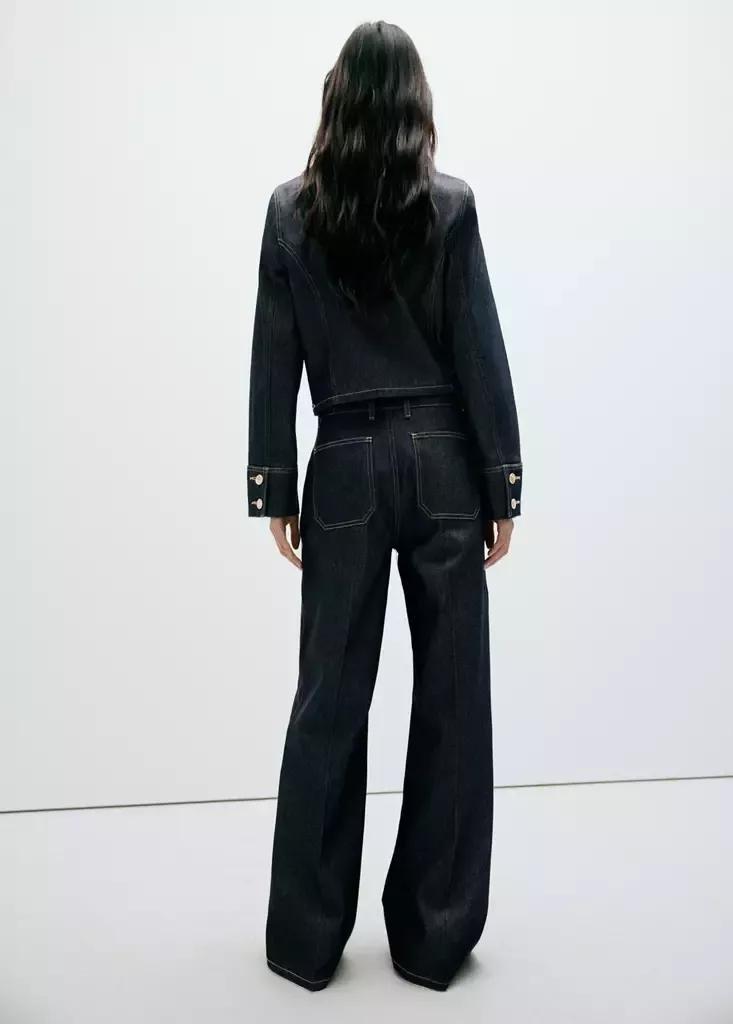 Blue Wide Leg Jeans With Pockets, , large image number 2
