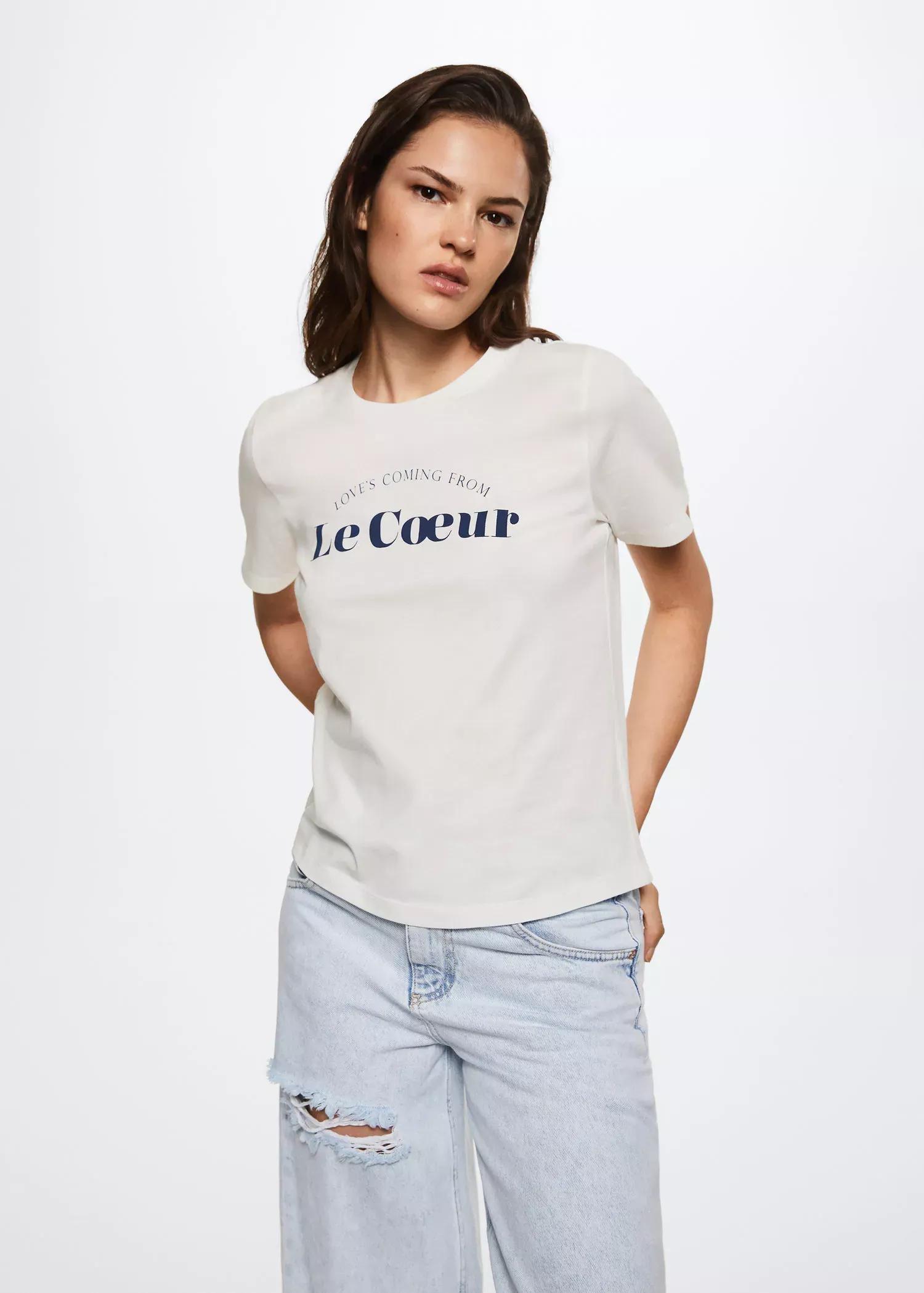 White Printed Cotton-Blend T-Shirt, , large image number 1