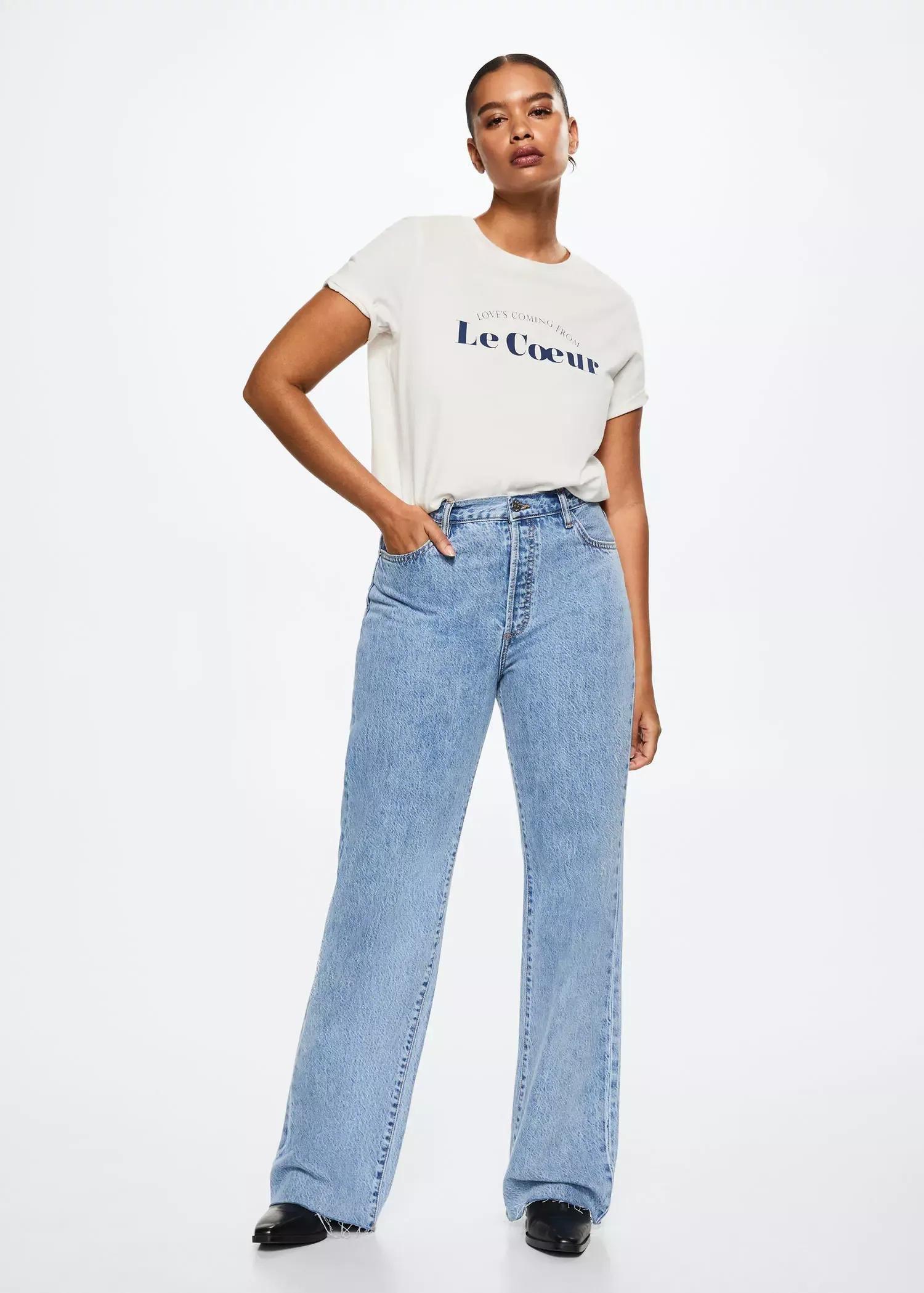 White Printed Cotton-Blend T-Shirt, , large image number 2