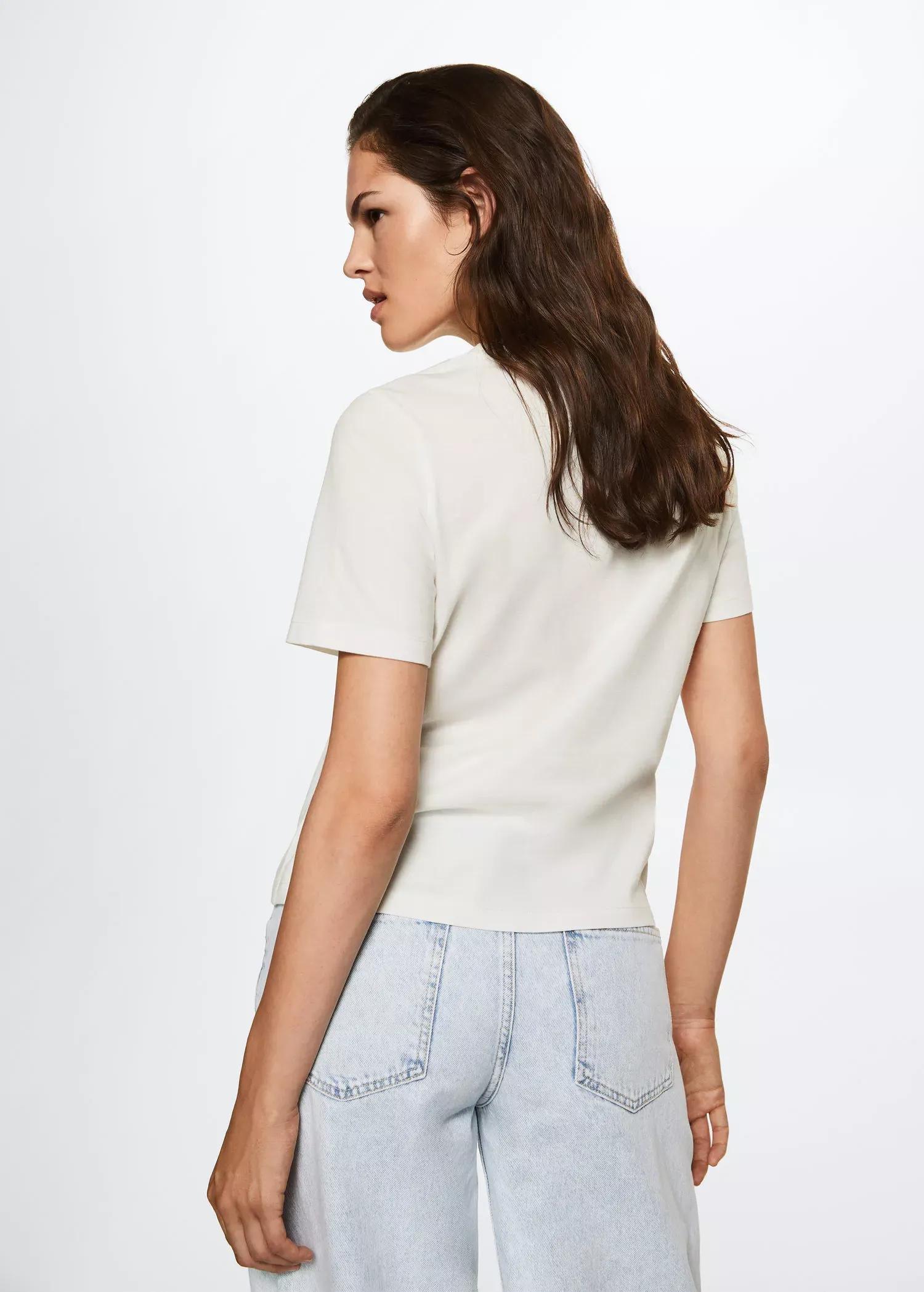 White Printed Cotton-Blend T-Shirt, , large image number 6