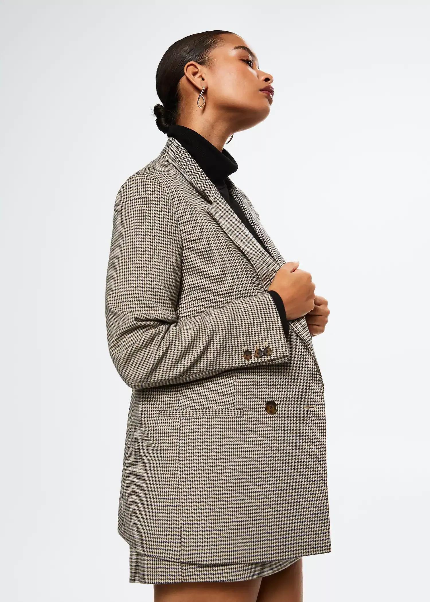 brown Wrap check suit jacket, , large image number 4