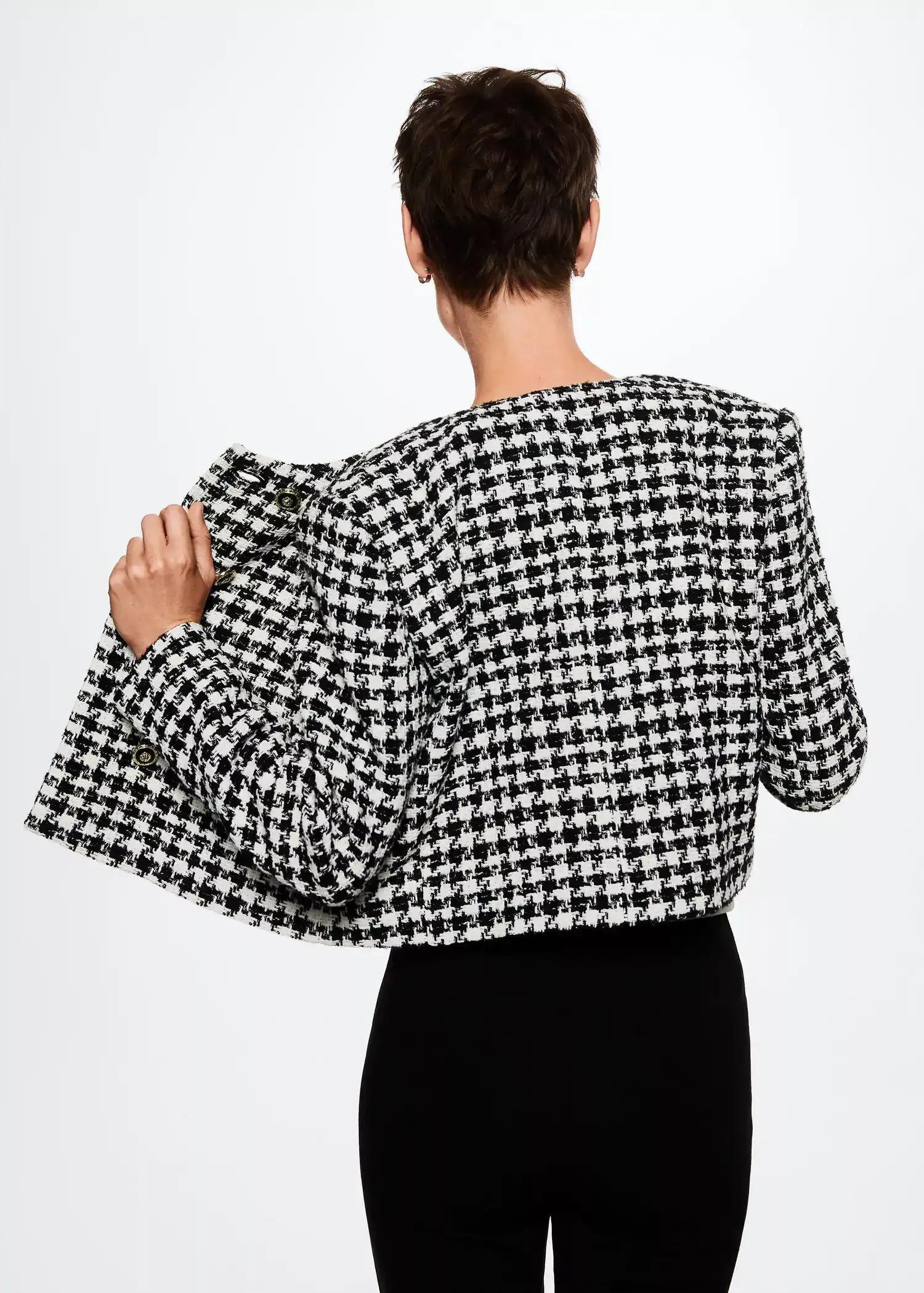 Black Tweed Jacket With Jewel Buttons, , large image number 5