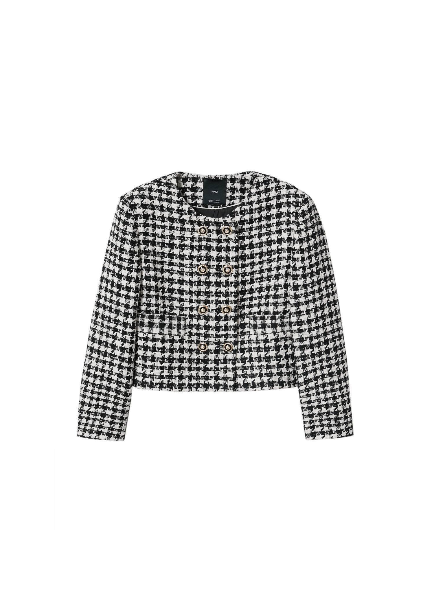 Black Tweed Jacket With Jewel Buttons, , large image number 6