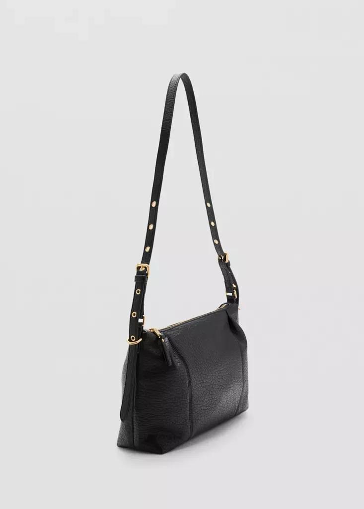 Black Buckle Crossbody Bag, Black, medium