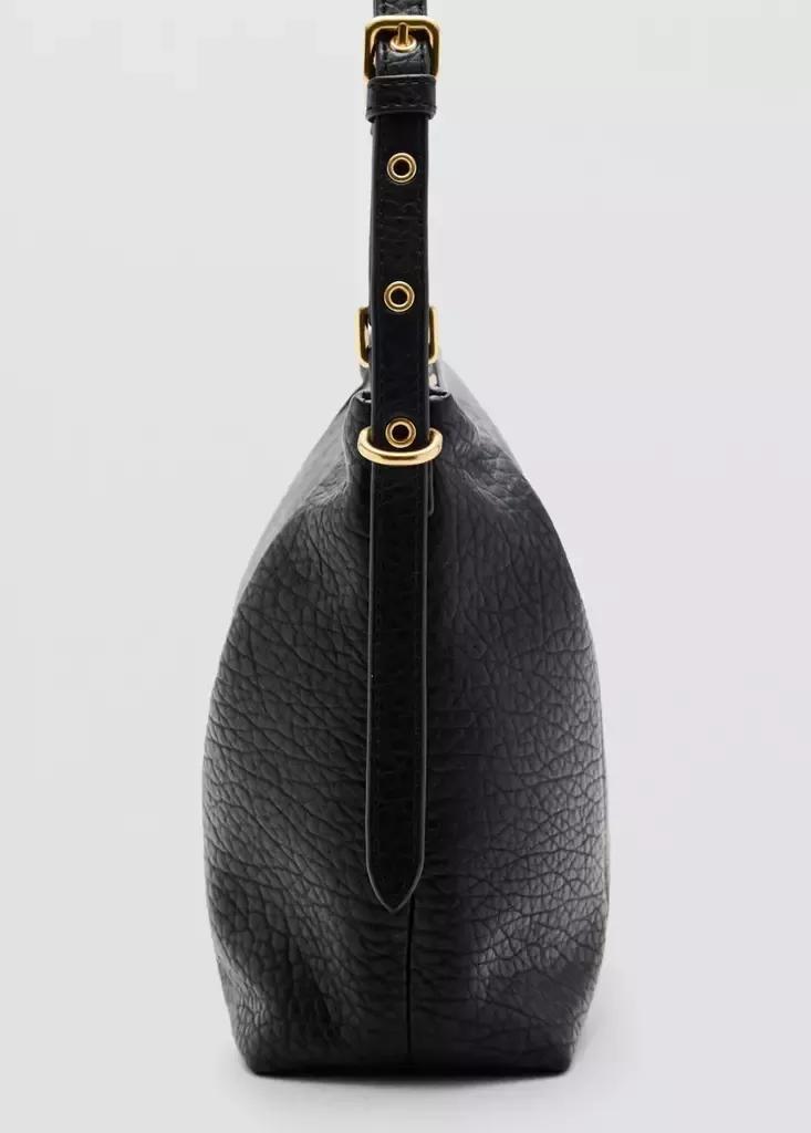 Black Buckle Crossbody Bag, Black, medium