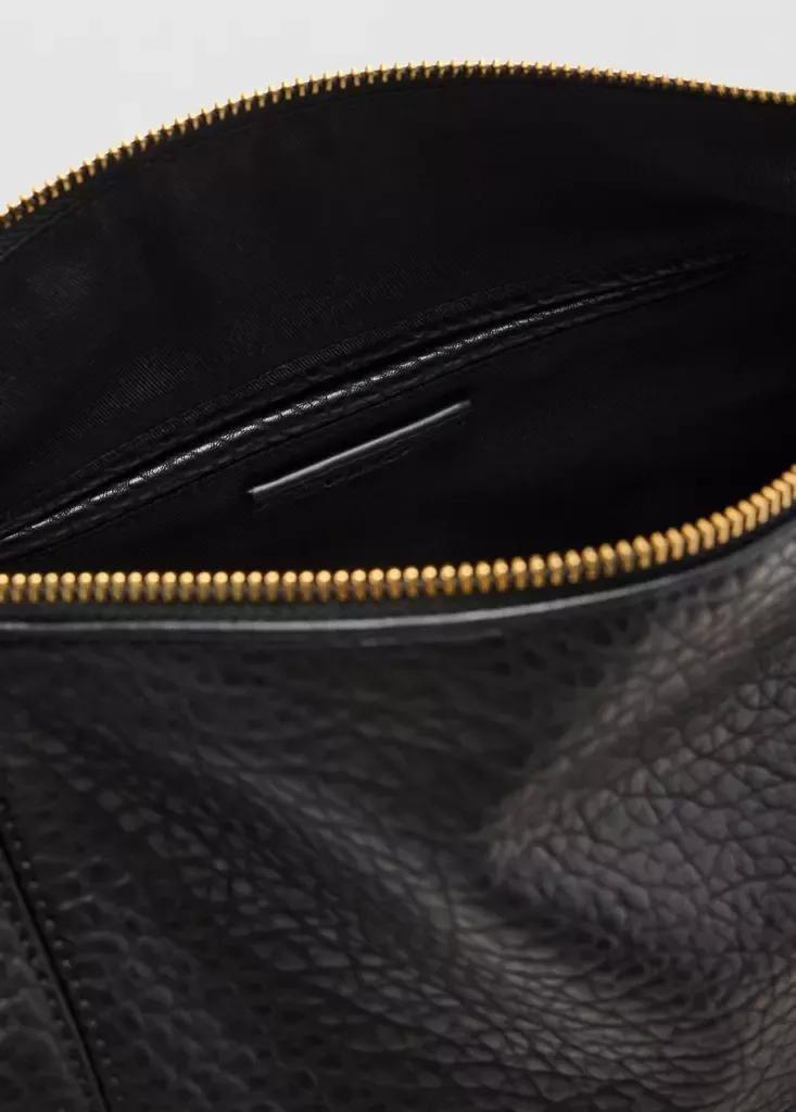 Black Buckle Crossbody Bag, Black, large image number 4