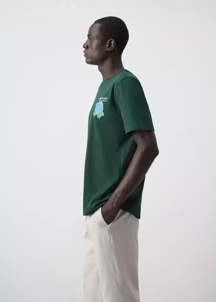 Green Cotton Printed T-Shirt, , large image number 4