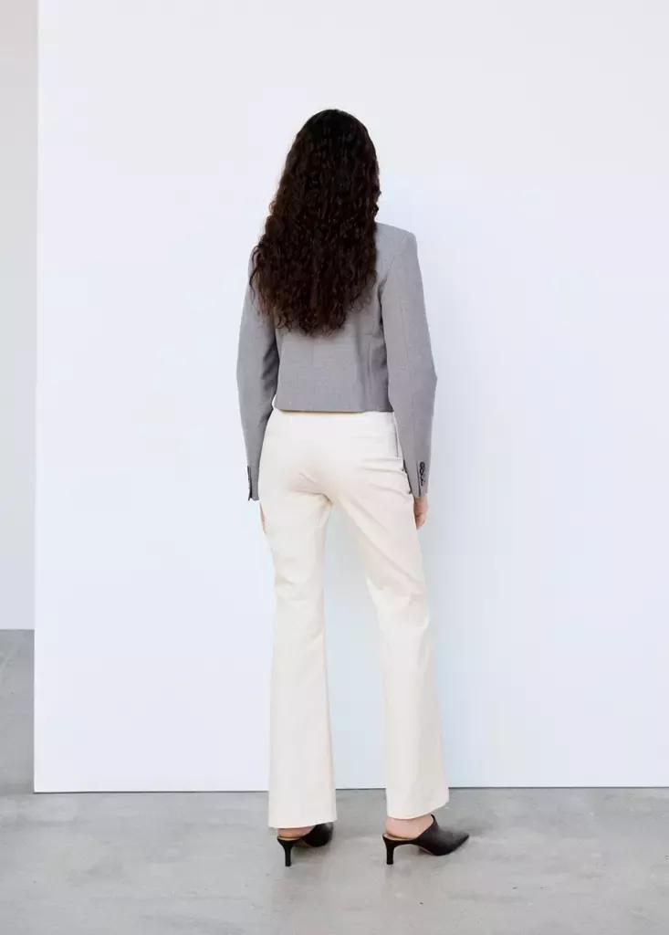 Beige Cotton Trousers, Light Beige, large image number 2