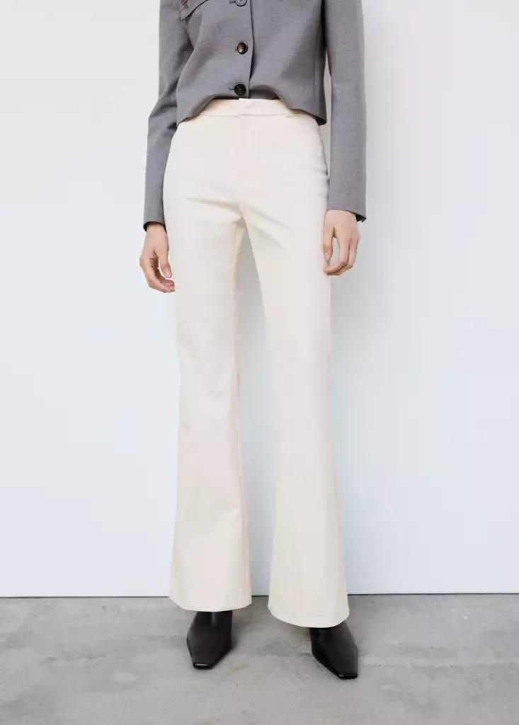 Beige Cotton Trousers, Light Beige, large image number 3