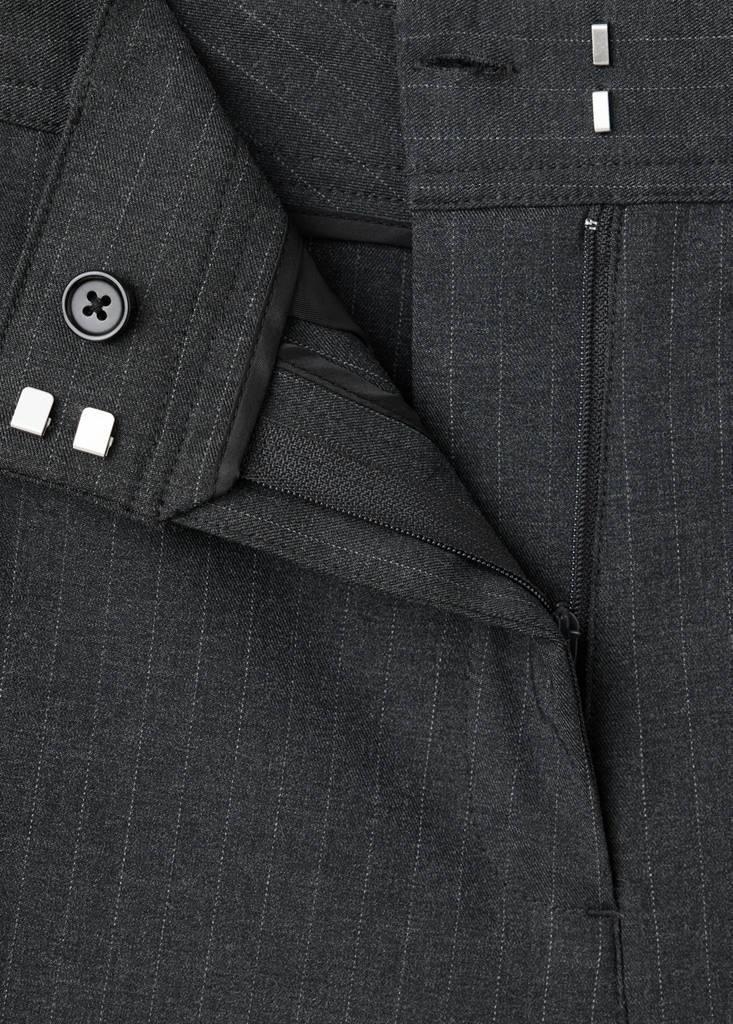 Grey Adjustable-Hem Pinstripe Trousers, Grey, large image number 4