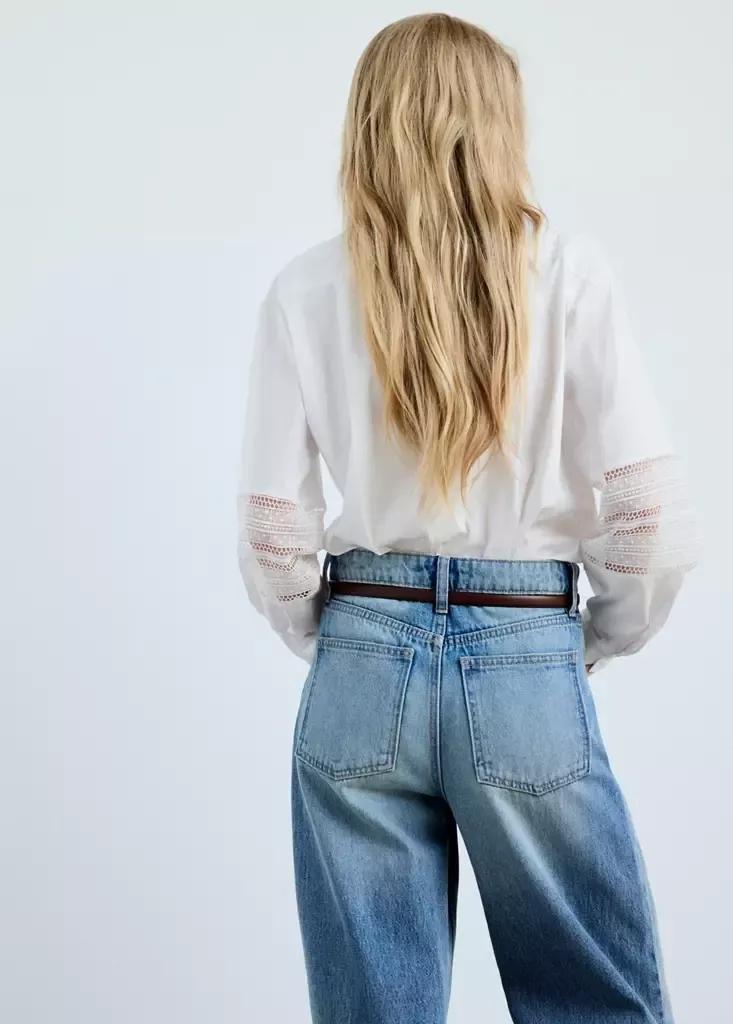 White Embroidered Poplin Shirt, , large image number 2
