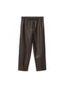 Mango - medium brown Leather-effect elastic waist trousers
