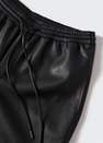 Mango - black Leather-effect elastic waist trousers