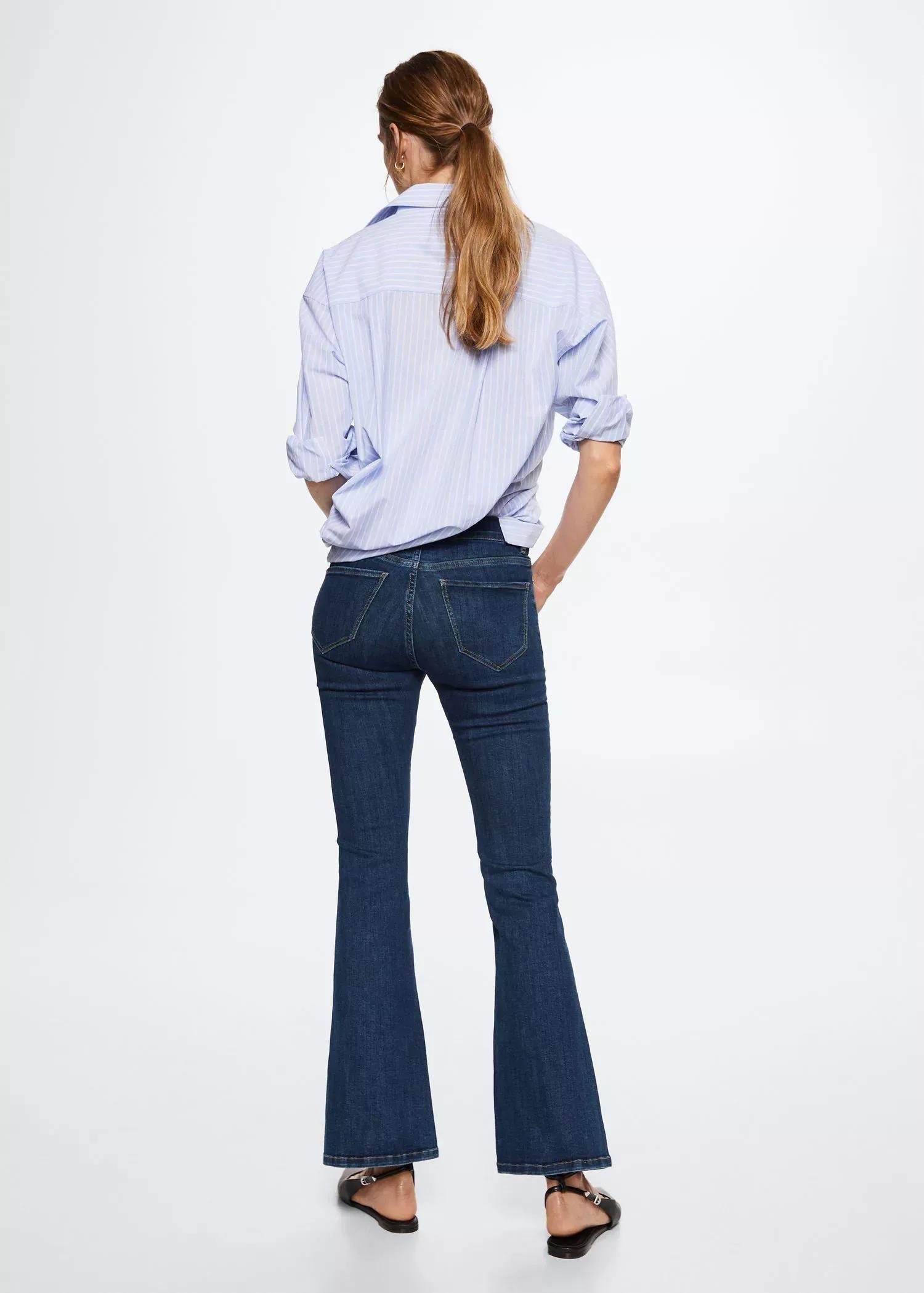Blue Mid-Rise Flared Jeans, , large image number 7