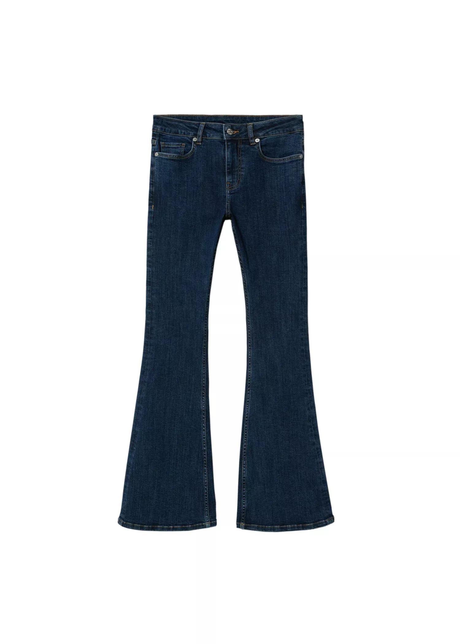 Blue Mid-Rise Flared Jeans, , large image number 8