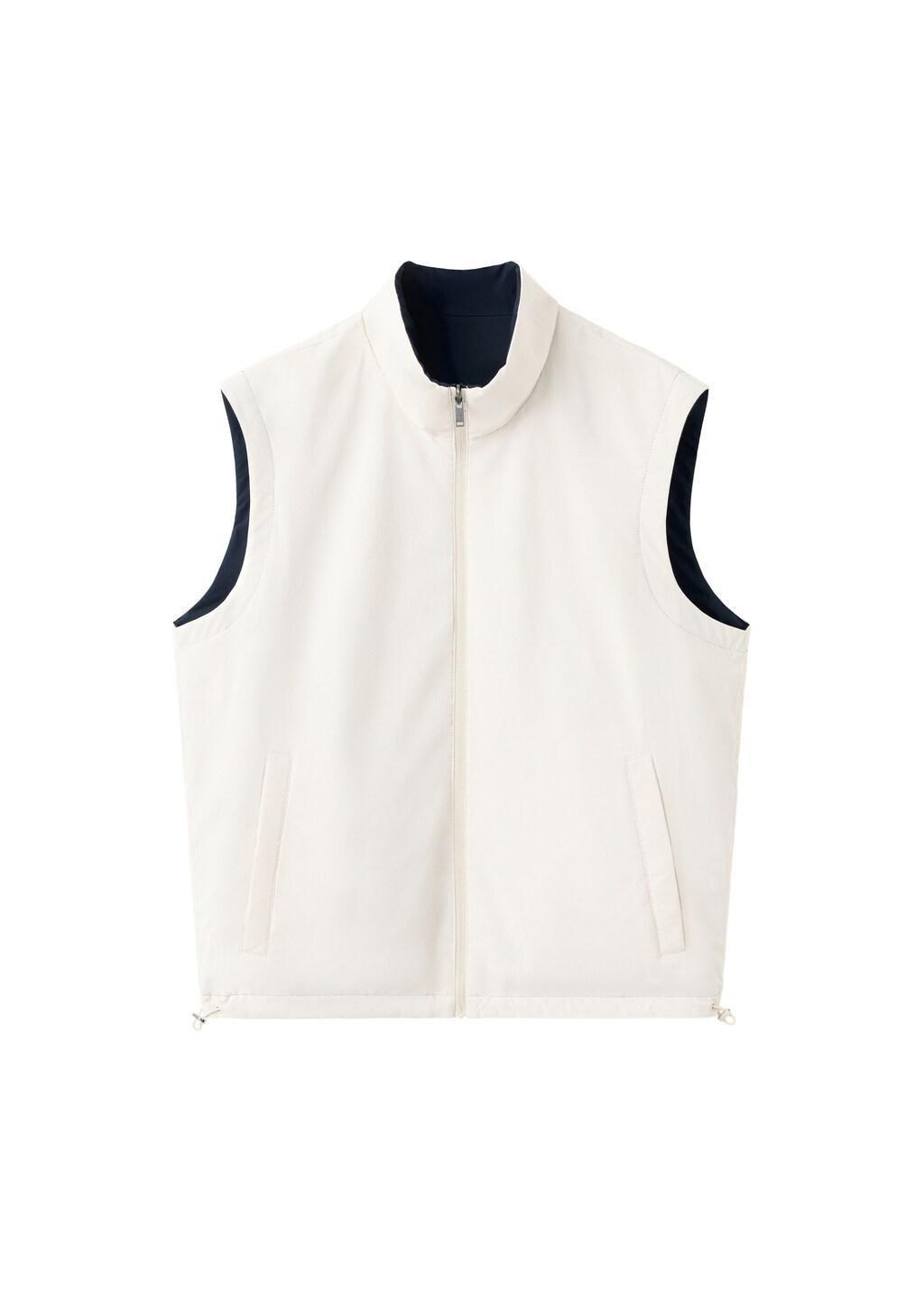 Blue Reversible Water-Repellent Gilet, Dark Blue, large image number 4