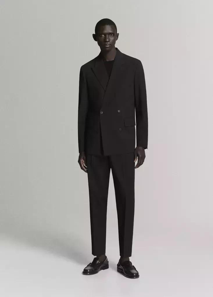 Black Boston Regular-Fit Suit Trousers, Black, large image number 0