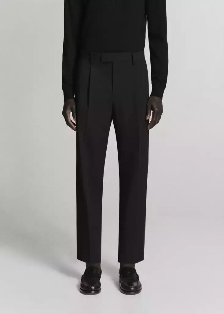 Black Boston Regular-Fit Suit Trousers, Black, large image number 1