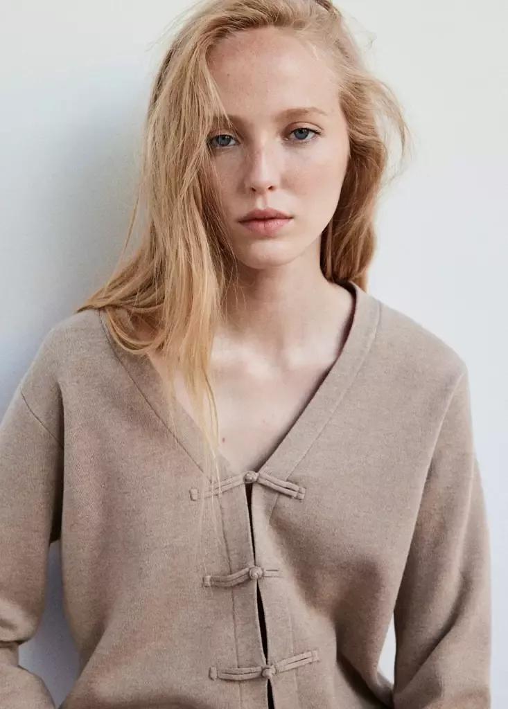 Brown Toggle Knit Cardigan, Medium Brown, large image number 3