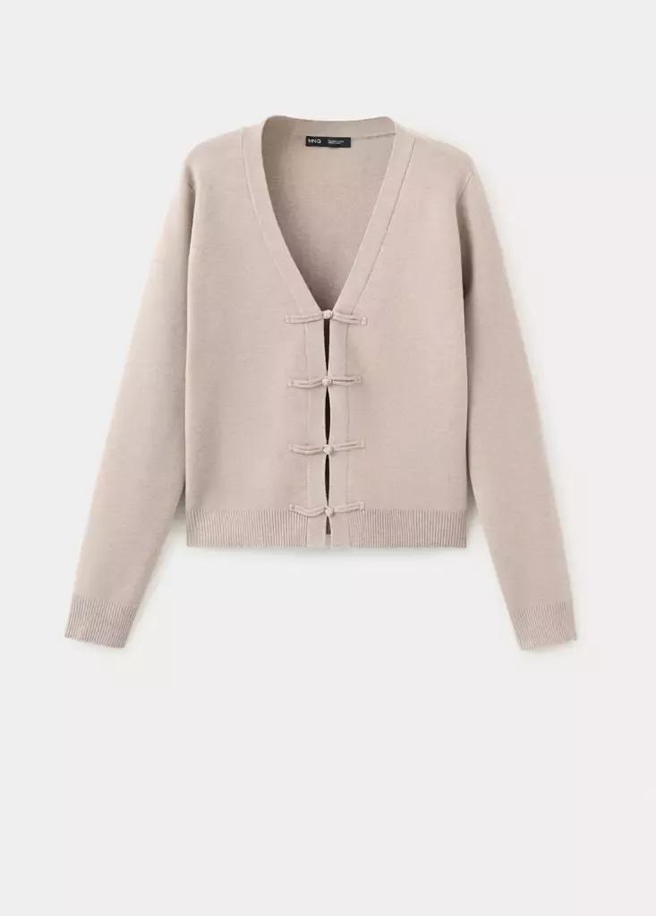 Brown Toggle Knit Cardigan, Medium Brown, large image number 4