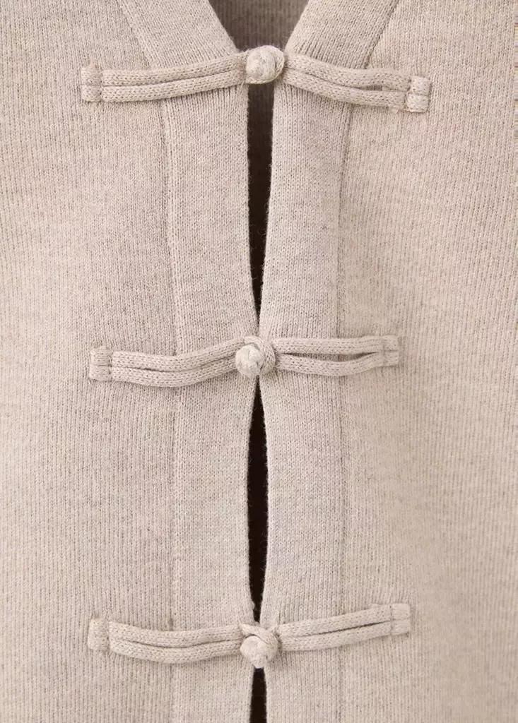 Brown Toggle Knit Cardigan, Medium Brown, large image number 5