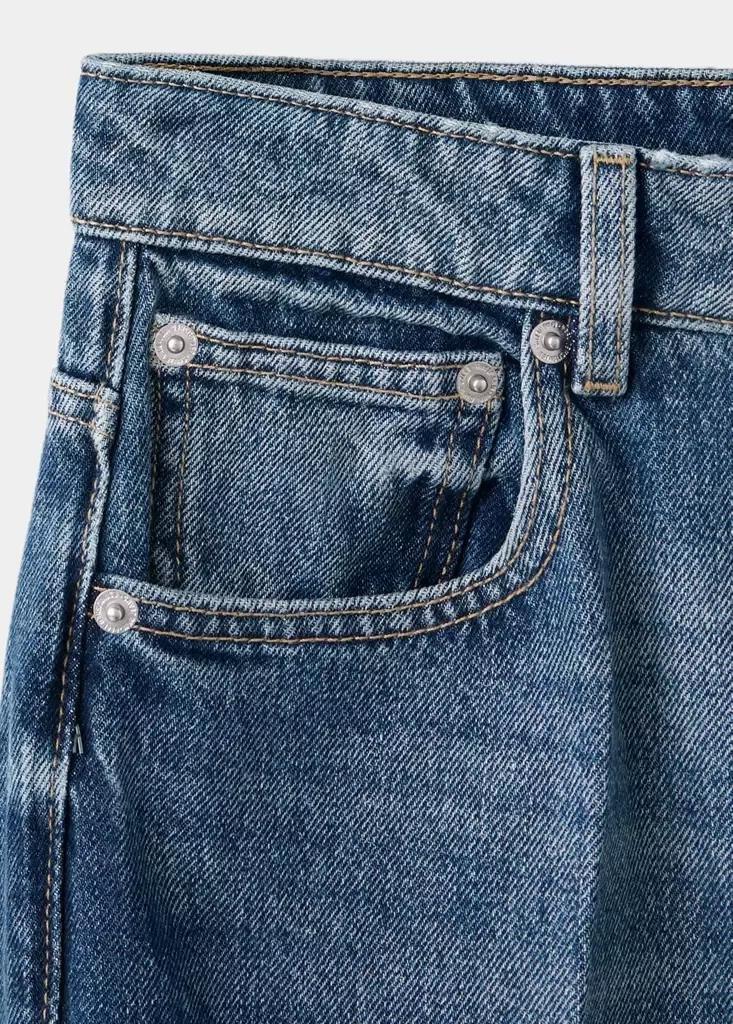 Blue High Waist Straight Jeans, Open Blue, large image number 4
