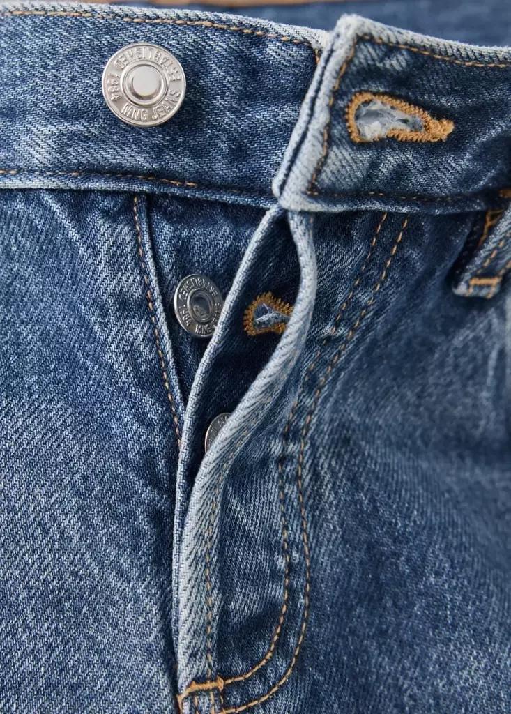 Blue Straight Low-Waist Jeans, Open Blue, large image number 5