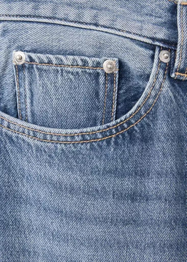 Blue Straight Low-Waist Jeans, Open Blue, large image number 6