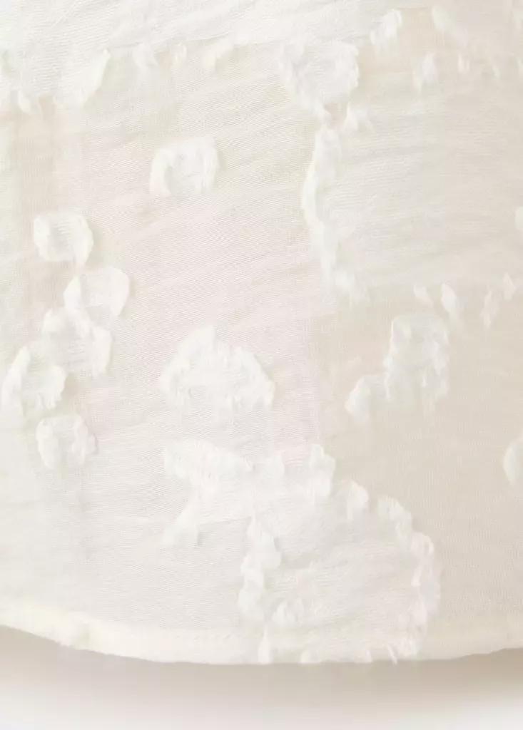 White Lyocell Blouse With Embroidered Details, Natural White, large image number 6