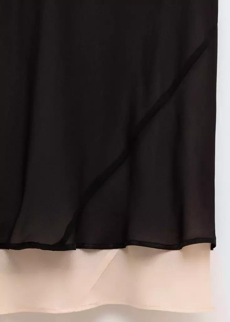 Black Embroidered Cutwork Combined Dress, Black, large image number 6
