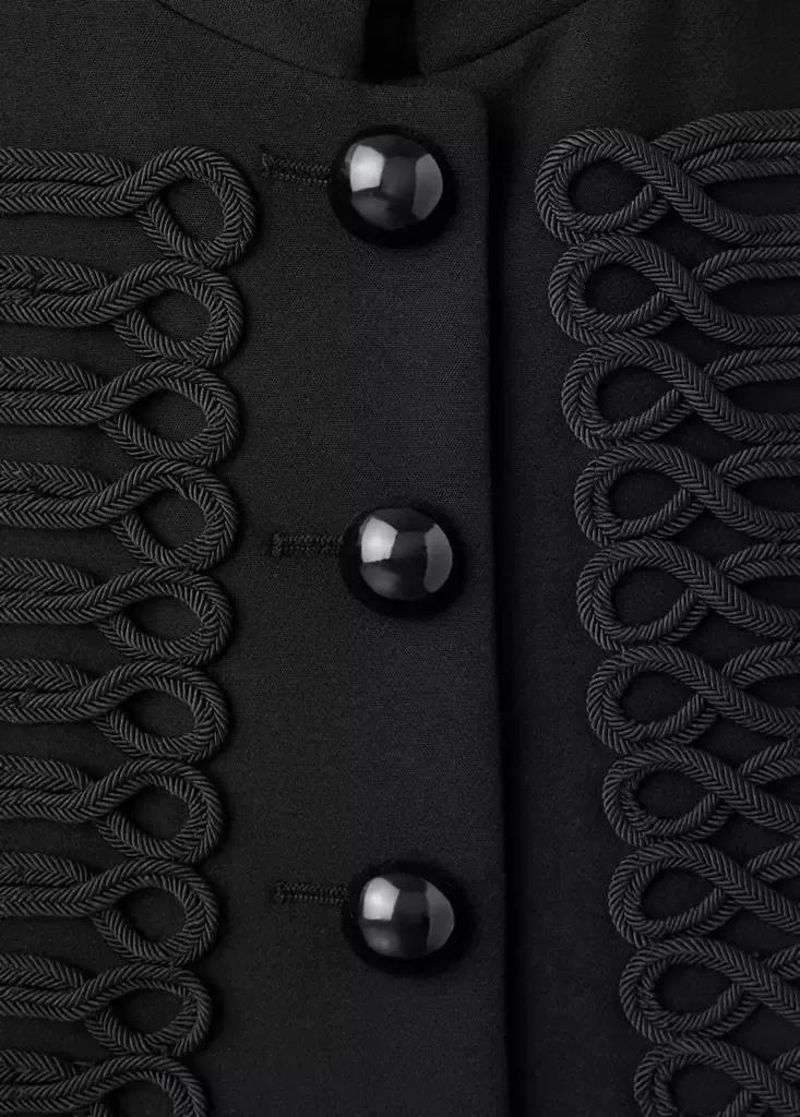 Black Jacket With Stand-Up Collar And Toggle Fastenings, , large image number 6