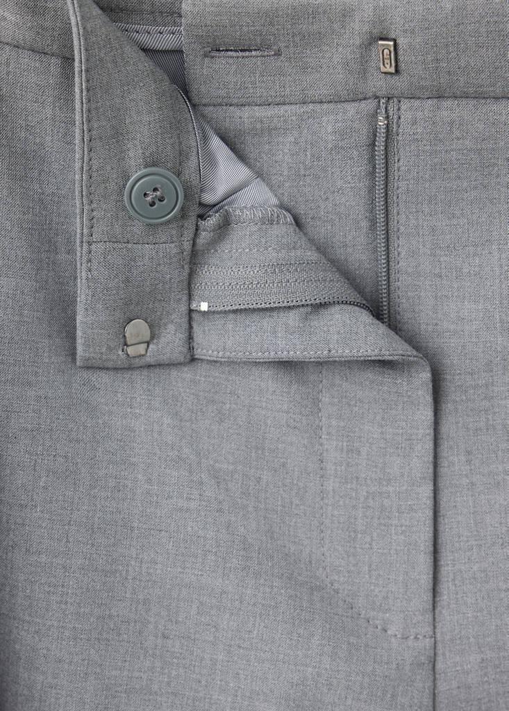 Grey Straight-Leg Trousers With Seam Detail, Grey, large image number 5