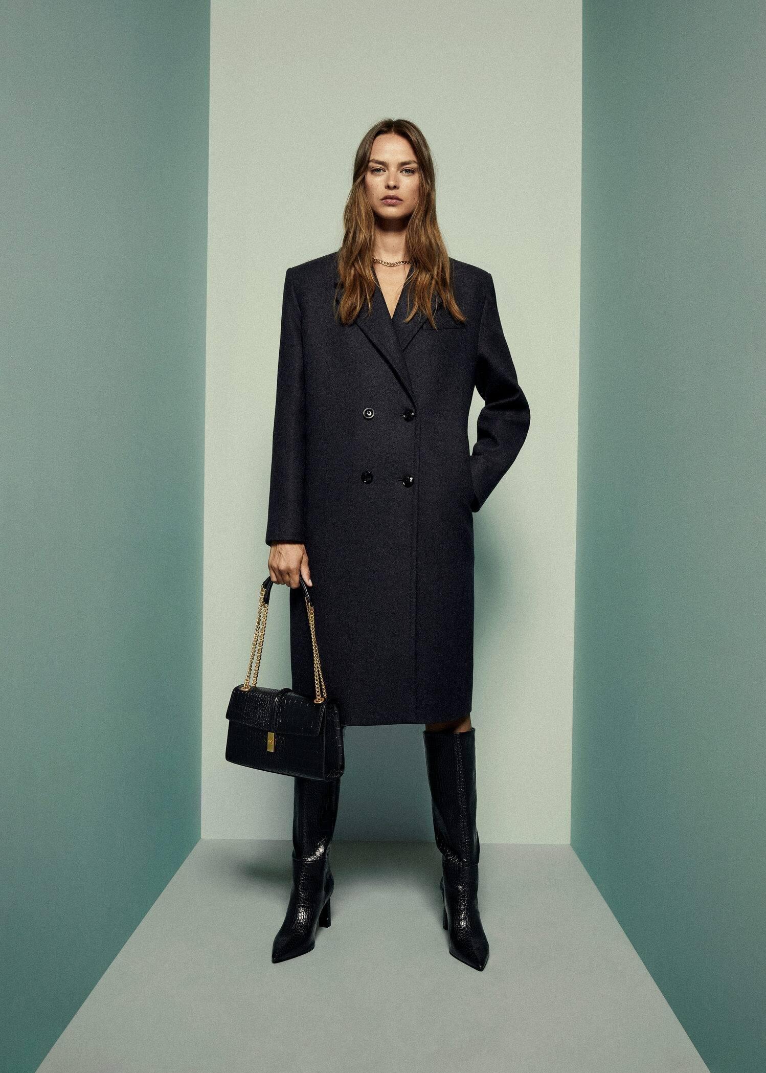 Black Crocodile Effect Chain Bag, , large image number 5