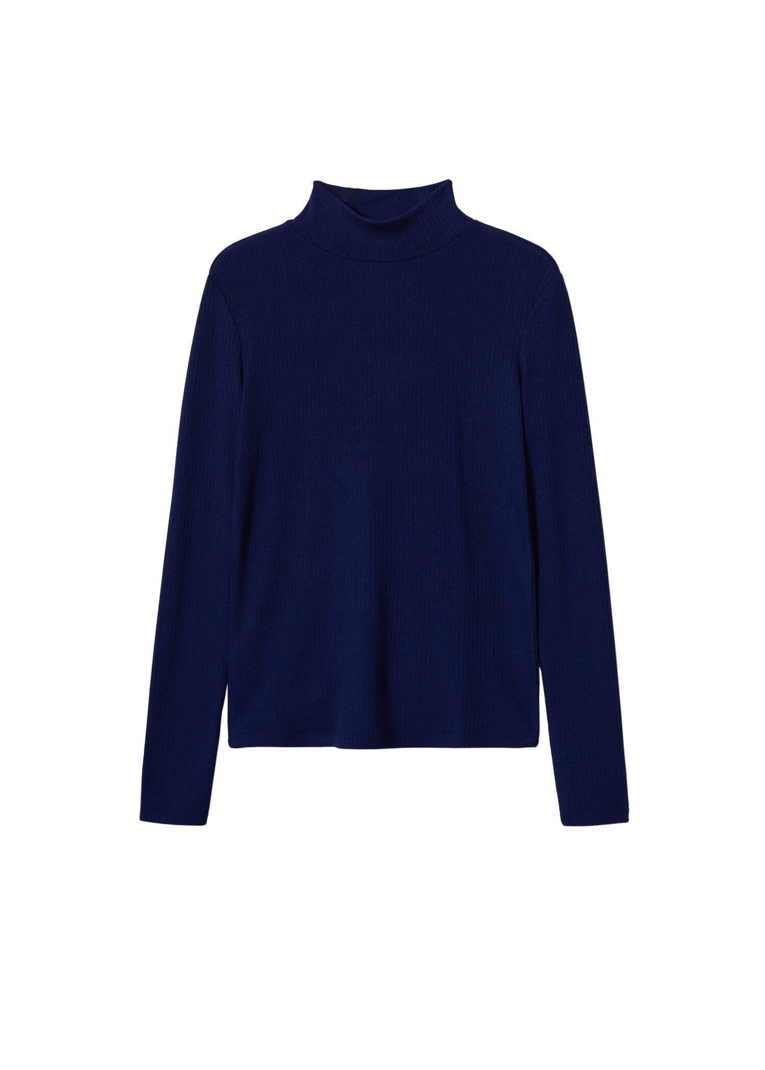 Navy Ribbed Long-Sleeved T-Shirt, , large image number 5
