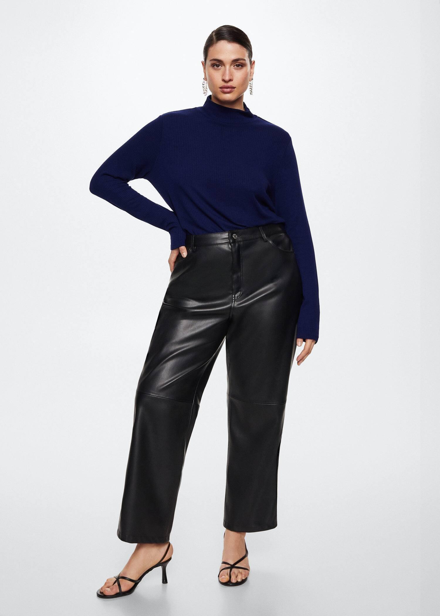 Navy Ribbed Long-Sleeved T-Shirt, , large image number 6