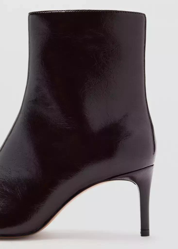 Burgundy Patent-Effect Ankle Boot With Pointed Toe, Dark Red, large image number 2