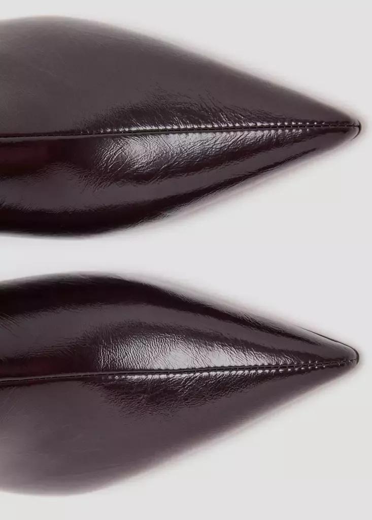 Burgundy Patent-Effect Ankle Boot With Pointed Toe, Dark Red, large image number 3