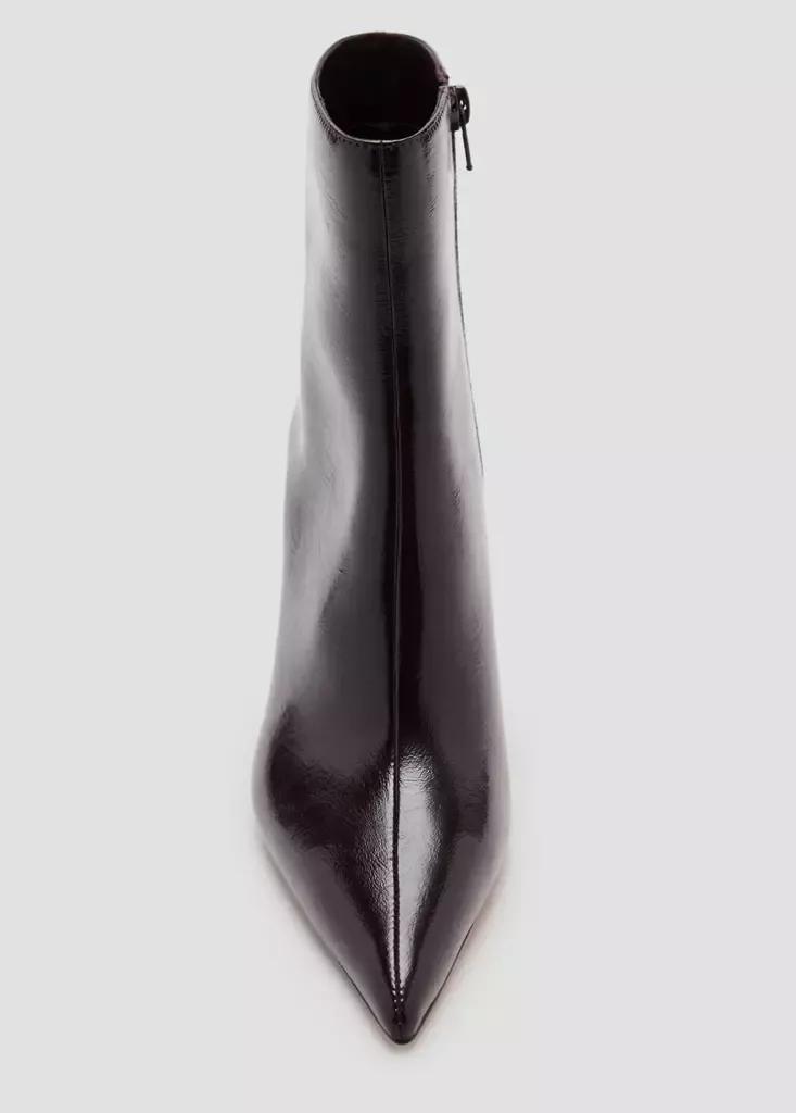 Burgundy Patent-Effect Ankle Boot With Pointed Toe, Dark Red, large image number 4