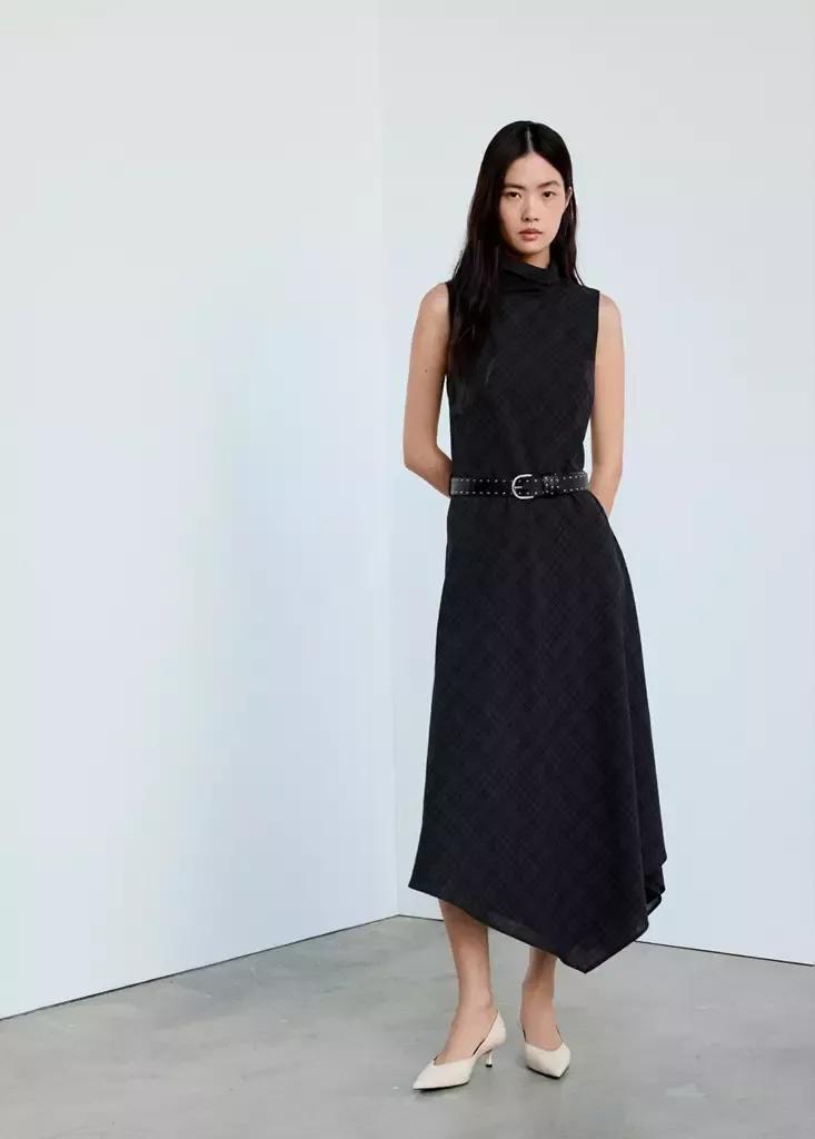 Grey Check Belt Dress, , medium